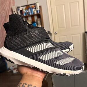 Adidas Black and White Striped Sneakers